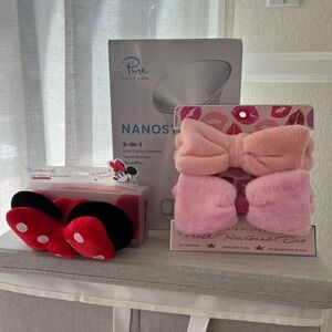 NanoSteamer 3-in-1 Ionic Facial Steamer in White and Silver Bundle